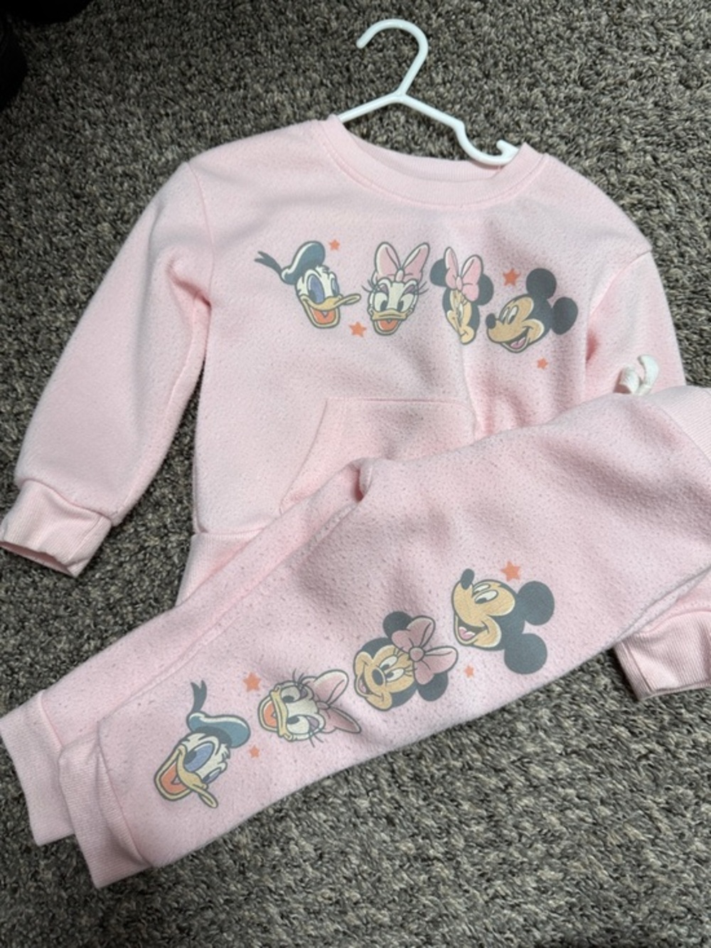 Disney Pink Girls Character Fleece Pajama Set